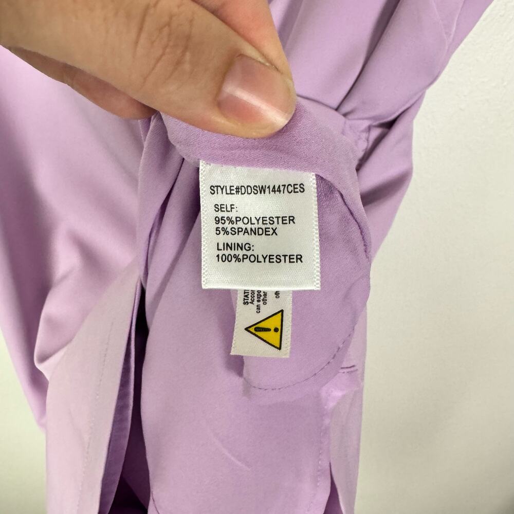 4SI3NNA | NWT Swipe Right Cassie Lilac Purple Mini Faux Wrap Dress - Picture 12 of 13